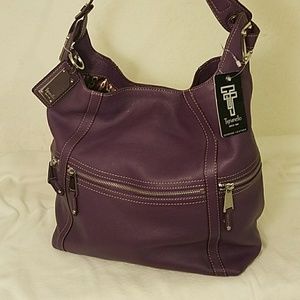 Tignanello Large Purple Hobo Handbag